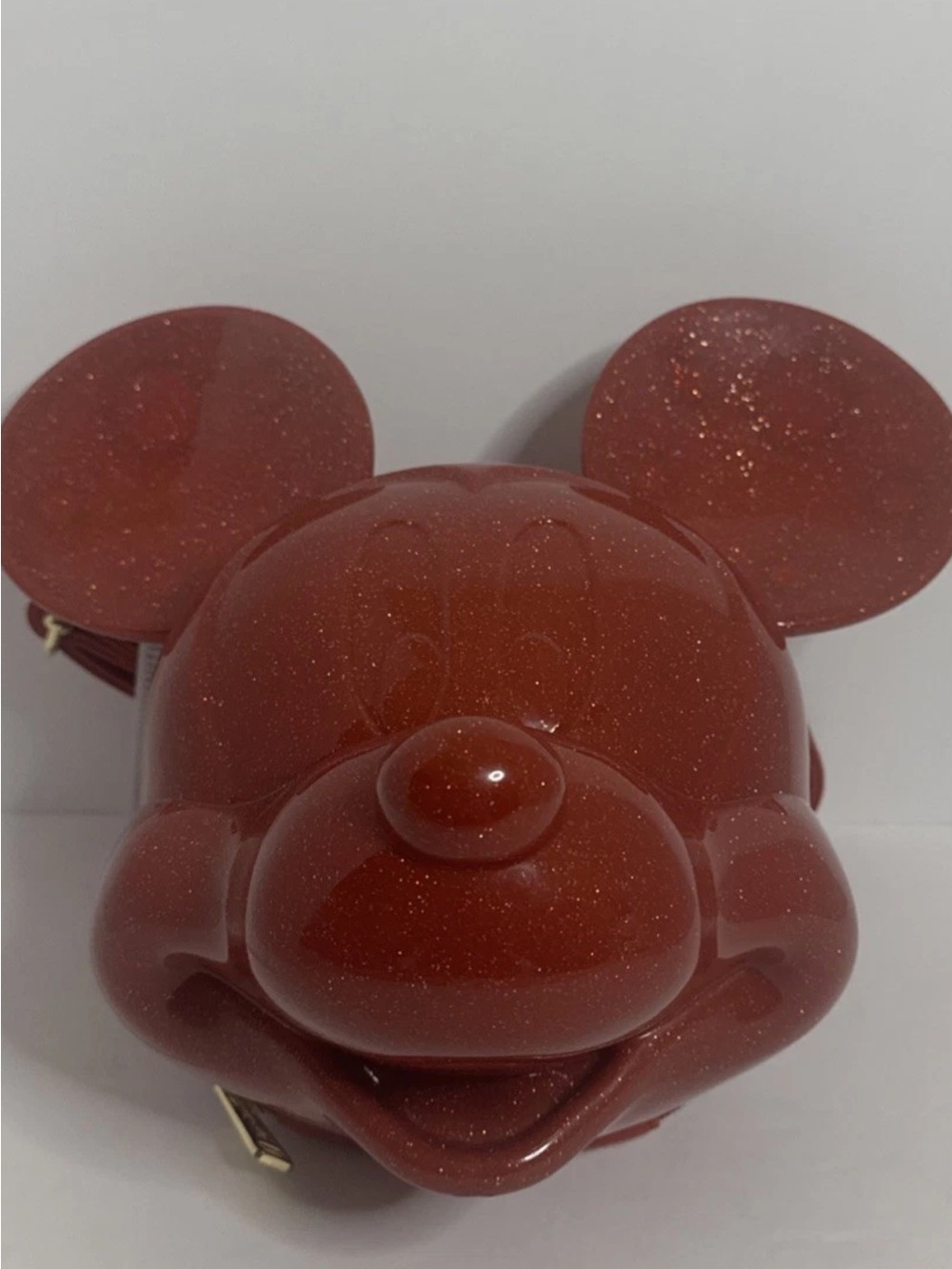 Disney Parks Loungefly Red Glitter Mickey 3D Mouse Mini Shoulder Bag - NWT